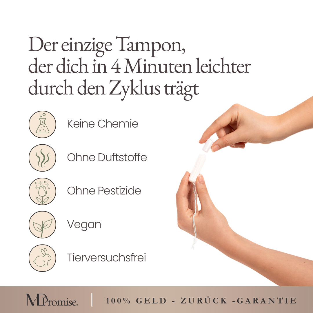 MinaDays® Tampons – Veredelt mit Hanfextrakt & Kamillenöl