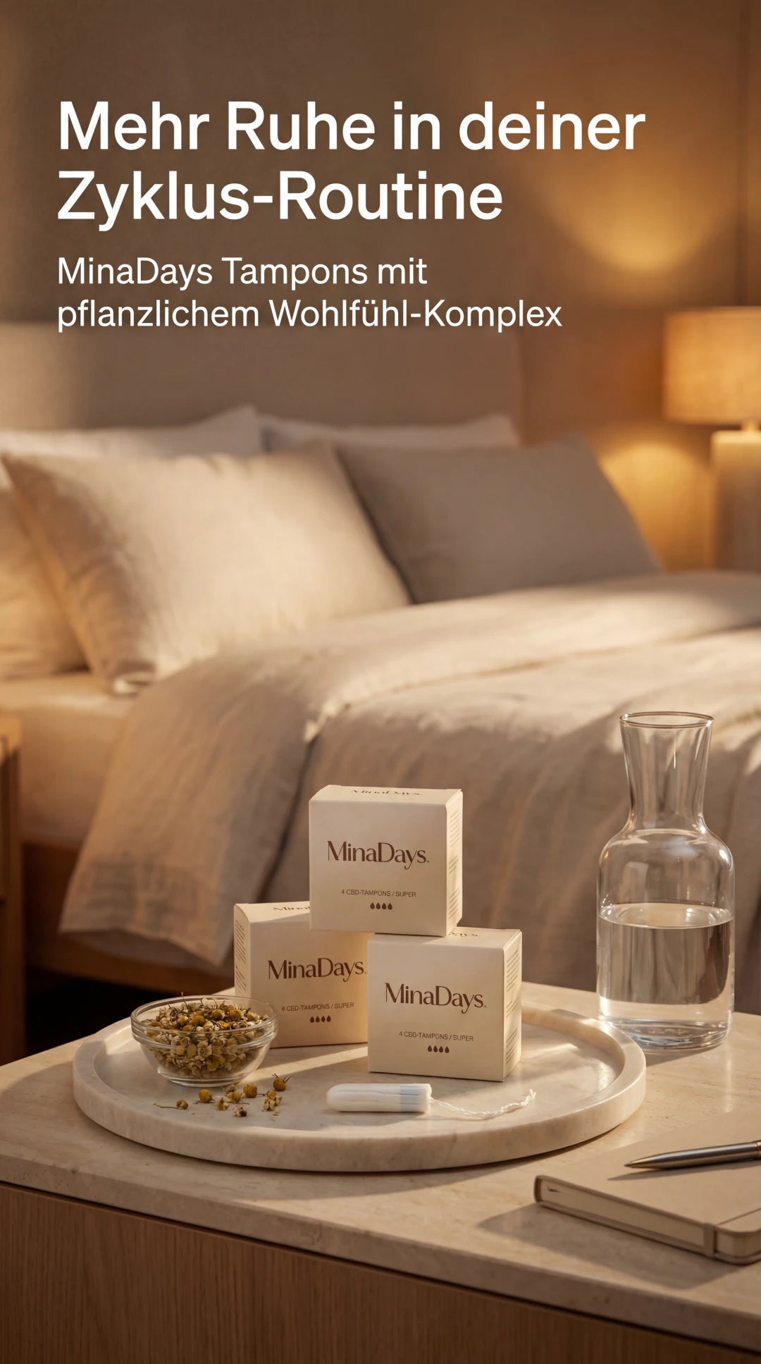 MinaDays® Tampons – Veredelt mit Hanfextrakt & Kamillenöl